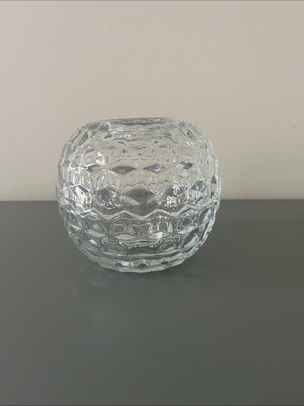 Vintage Fostoria by Homco “Cubist” Diamond Pattern Fairy Lamp